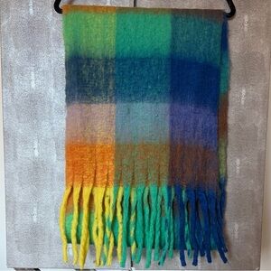 Multicolor Plaid Fringe